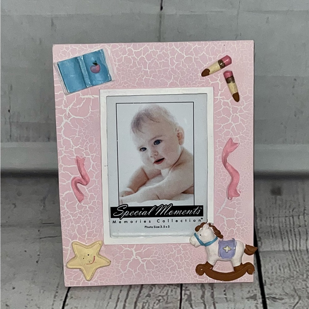 Baby Photo Frame Pink Nursery Child 5x3.5